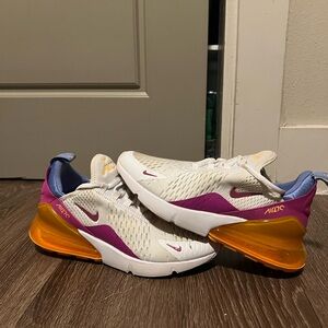 White and Pink Nike Air Max 270 Sneakers